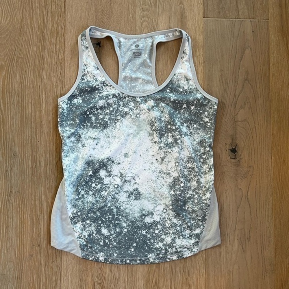 Old Navy Active Large Grey and White Work Out Top Racer Back